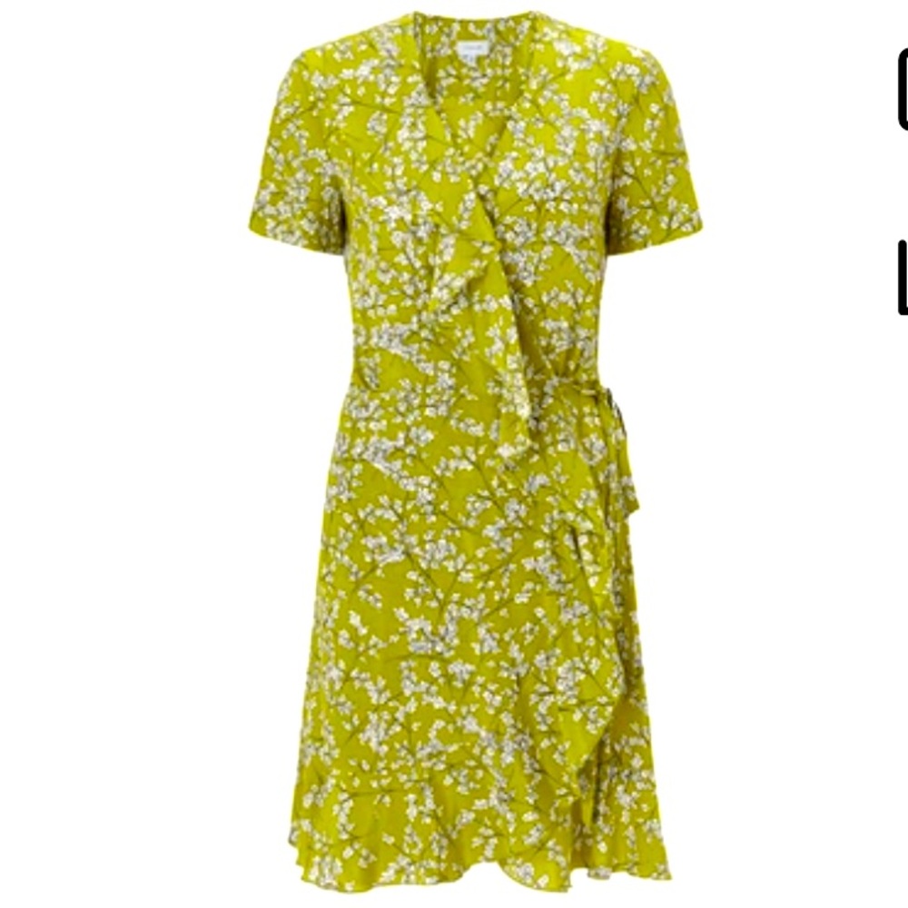 JIGSAW Wrap Belt Straps Short Sleeve Mid Dress Size 2